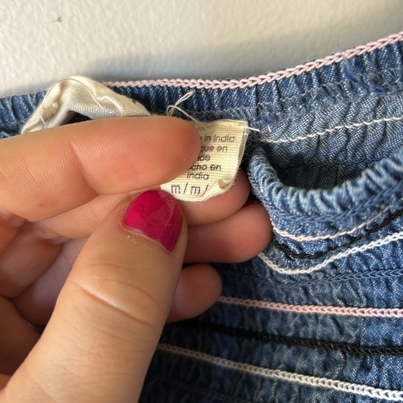 Retrod Women’s Size Medium Ribbed Mini Dress – Bow Straps & Ruffle Hem – Casual - Picture 4 of 8